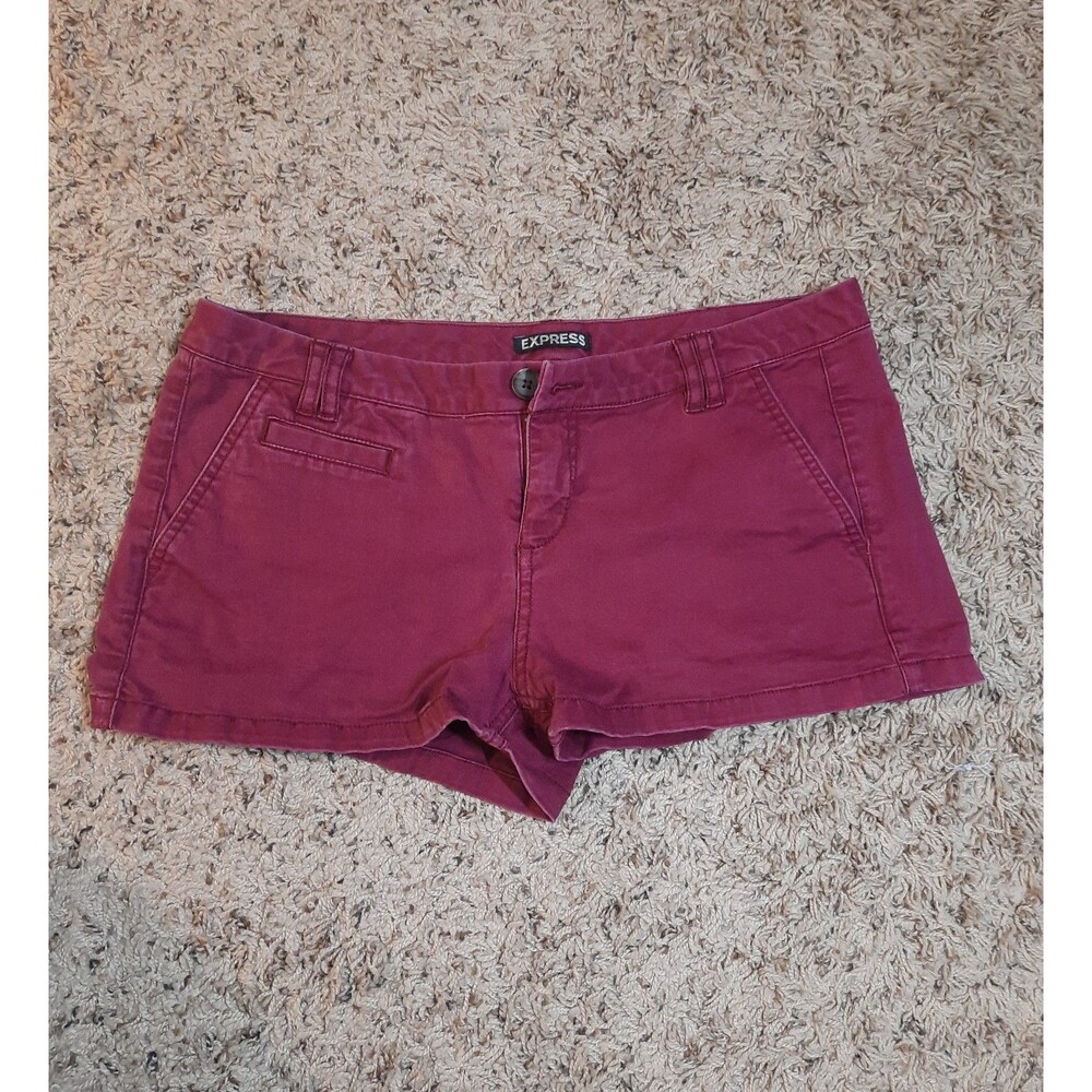 Express Women's Red Chino Shorts Size 2